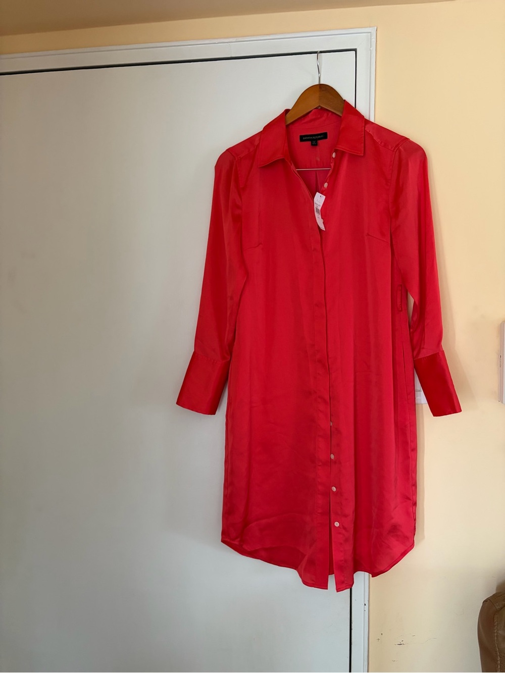 Banana Republic Bright Red Button-Front Dress